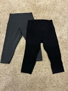 Lululemon High-Waist Crop tights — Black & Gray size 6